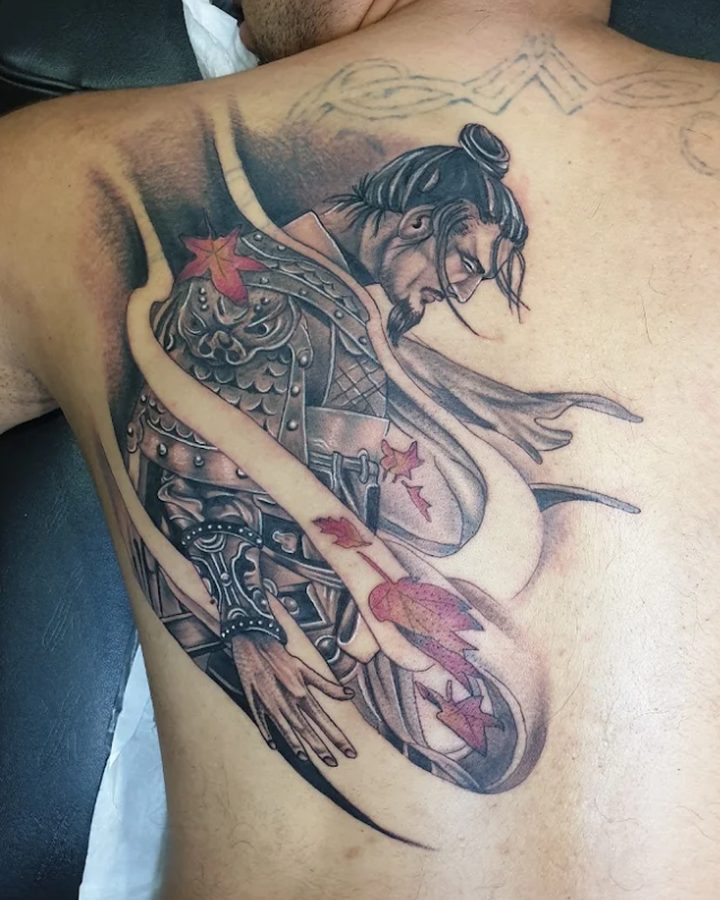 Ιαπωνικό τατουάζ σαμουράι στην πλάτη, Dream Tattoo Athens